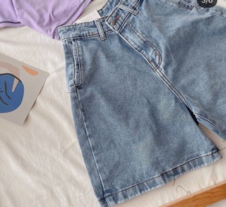 🐾Quần Jeans Lửng Lưng Cao Túi Xéo