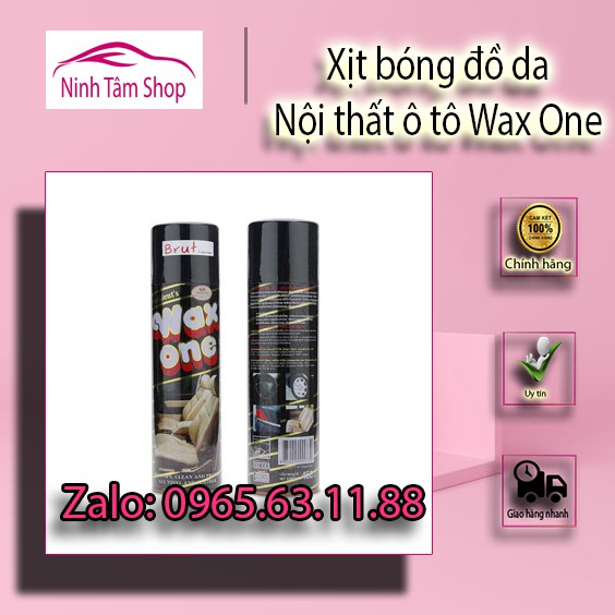 Chai xịt bóng đồ da, nội thất ô tô, xe máy Wax One 100% nhập khẩu từ Thái Lan 450ml