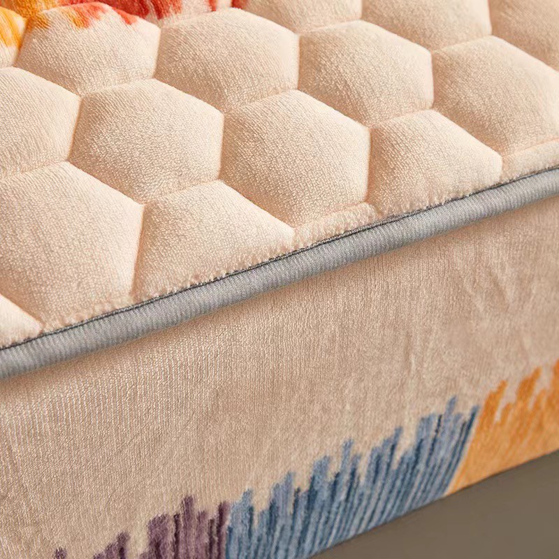 Ga nỉ nhung trải giường trần bông, ga gối nỉ nhung trần bông bọc đệm, thảm nỉ nhung bọc đệm tặng kèm 2 vỏ gối cùng mầu