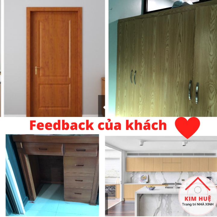 Decal vân gỗ dán tủ bàn học , giấy dán tường giả gỗ chống nước có sẵn keo khổ 1.2m - Kim Huệ Decor