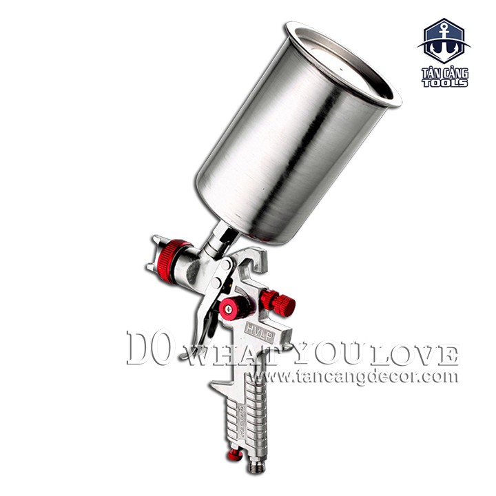 Súng Phun Sơn Gravity Feed HVLP E300 700 cc Bình Trên