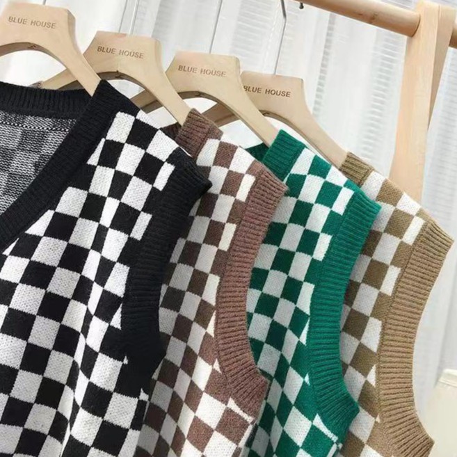 Áo ghi lê dệt kim cổ chữ V dáng rộng phong cách retro Nhật Bản | BigBuy360 - bigbuy360.vn