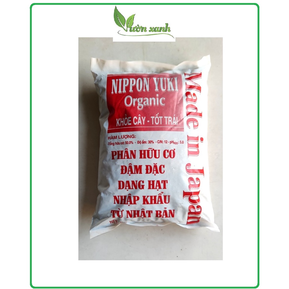 Combo 2 gói Phân hữu cơ Nhật đậm đặc dạng viên NIPPON YUKI (1kg) không mùi, tăng cường độ mùn cho đất