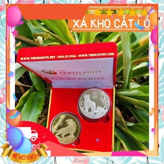 Đồng xucon hổ mạ vàng, mạ bạc úc - xu con hổ ...