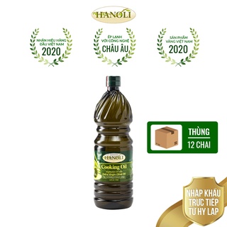 Combo thùng 12 chai Dầu oliu nấu ăn HANOLI 1L