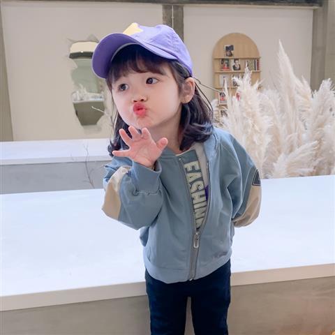 Áo Khoác Bóng Chày Bằng Cotton Màu Trơn Thời Trang Xuân Thu Hàn Quốc Cho Bé Gái