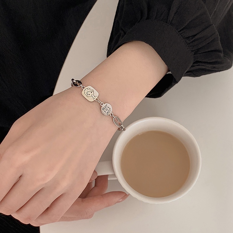 Vòng đeo tay mặt tròn không phai phong cách hip hop cá tính