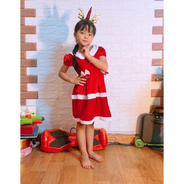 Váy Noel kèm bờm hoặc mũ / trang phụ Noel cho bé gái