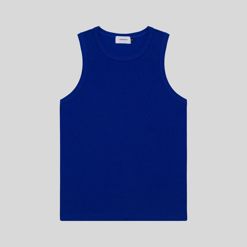 Áo thun ba lỗ xanh dương - Ribbed Tank Top