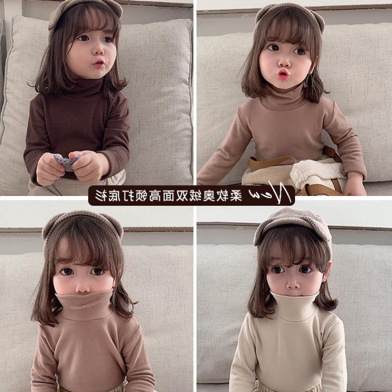 Áo kiểu trẻ em dài tay cổ cao phong cách hàn quốc bé trai bé gái [HÀNG QUẢNG CHÂU]