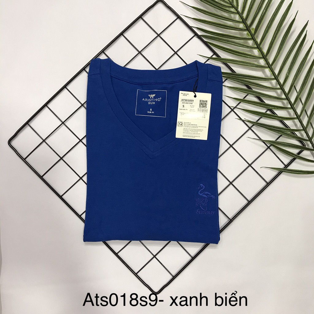 Áo thun nam mềm mát Aristino ats018S9 Slim 4 màu