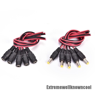 Bộ 5 dây cáp nối đầu đực dc 12v 5.5x2.1mm
