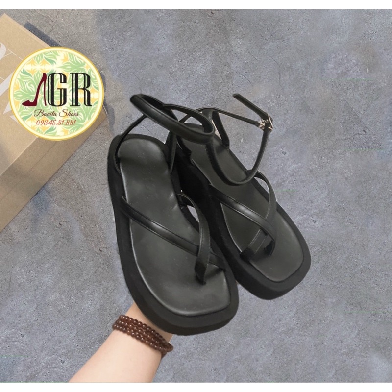 Sandal xuồng xỏ ngón khoá gài siêu xinh gót 3,5 cm