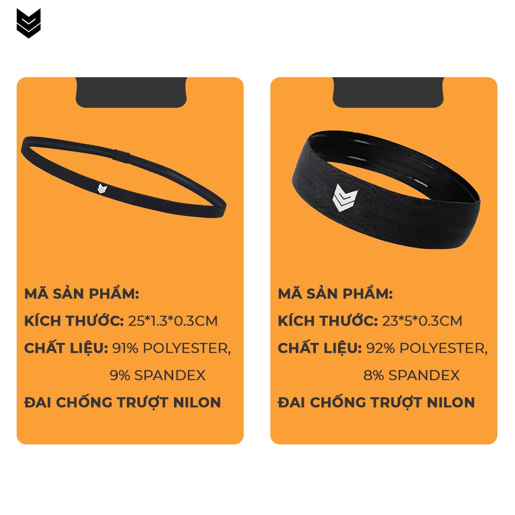 Băng đô thể thao Redikick chống trượt chặn mồ hôi, co giãn headband tập Gym, bóng rổ, bóng đá, chạy bộ, bóng chuyền 13mm