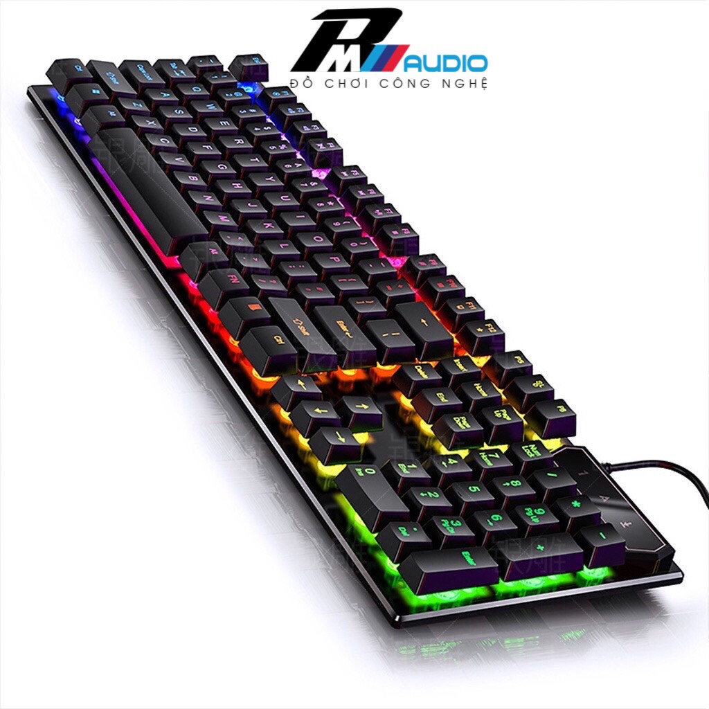 Bàn Phím Máy Tính Kèm Chuột YINDIAO V4 Gaming Có Dây Đèn LED RGB Xuyên Phím Chống Nước-BMVAUDIO