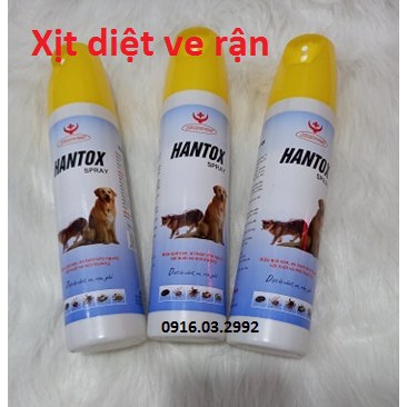 Hantox Spray diệt bọ chét ve chấy rận ghẻ chó mèo 300ml - diệt các loại bọ trên gia súc gia cầm