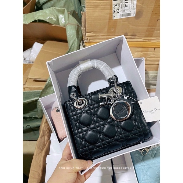 Túi xách cầm tay bản da lì size 15cm-17cm -20cm tag bạc