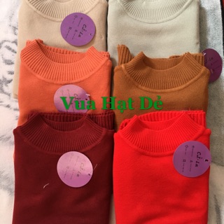 Com bo áo len trơn