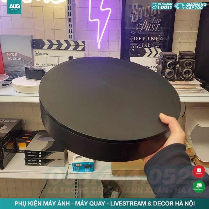 ĐẾ XOAY BÀN XOAY SẢN PHẨM 35CM - CHỊU LỰC 50KG - BÀN QUAY SẢN PHẨM, ĐẾ QUAY SẢN PHẨM - AUG Camera Hà Nội