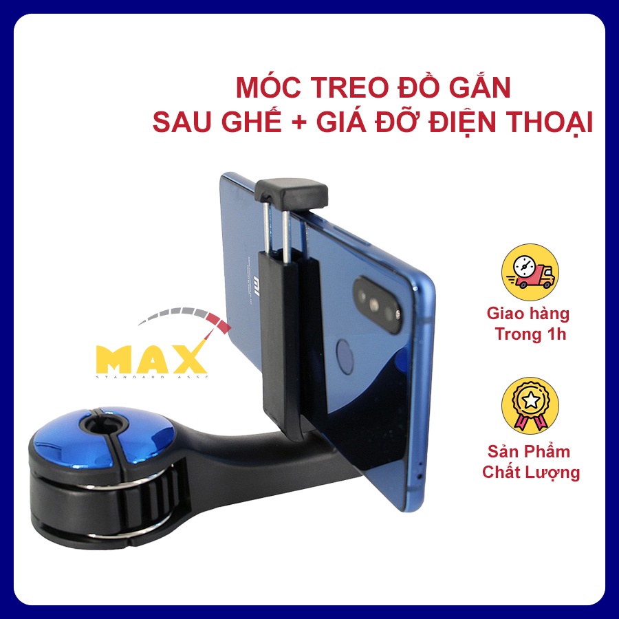 Móc Treo Đồ Sau Ghế Ô Tô MAX STORE Chất Liệu Nhựa Cao Cấp Kèm Giá Đỡ Điện Thoại Thông Minh