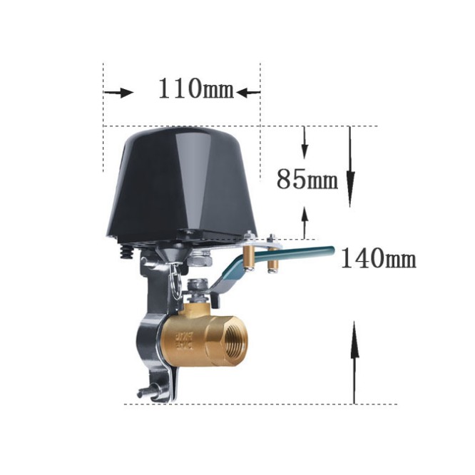 Bộ Đóng Mở Van Nước Tay Gạt Wifi Tuya WVN1