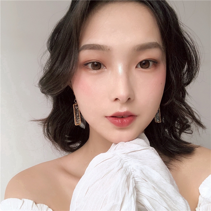 Khuyên tai hình chữ nhật đính đá pha lê trong suốt phong cách Hàn Quốc dành cho nữ