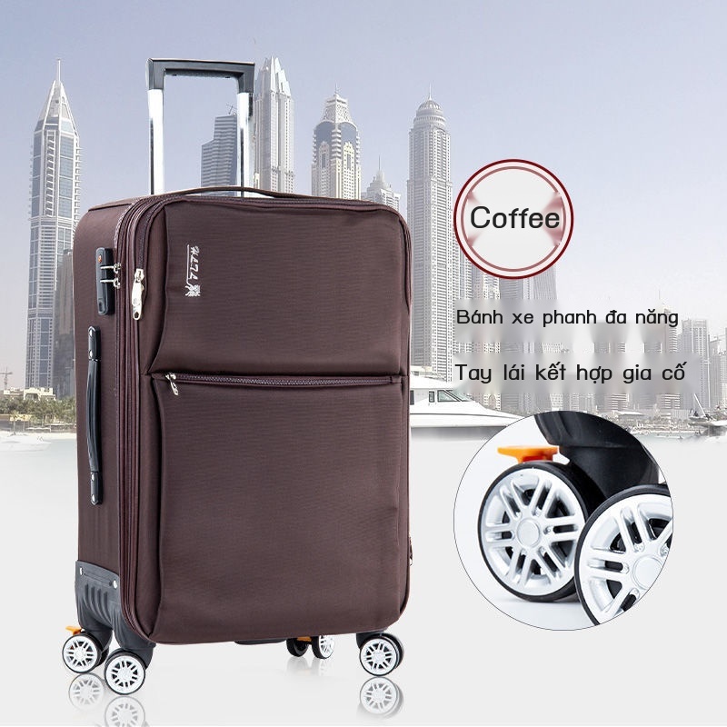 ┅ Vali vải Oxford phổ thông bánh xe đẩy trường hợp nam và nữ hành lý sinh viên 20 inch hộp vải mật khẩu