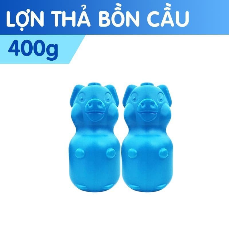 (giá hủy diệt)TẨY TOILET hình con heo và 10 viên DIỆT SẠCH VI KHUẨN- MÀU XANH