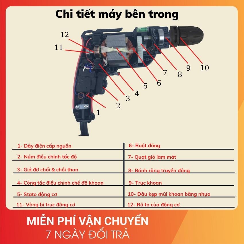 Máy khoan điện cầm tay GT10AN-620W đầu 10ly chính hãng GGG - Máy bắn vít mini lõi đồng 100%