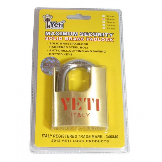 Ổ khóa chống cắt YETI 60mm (vàng) chính hãng