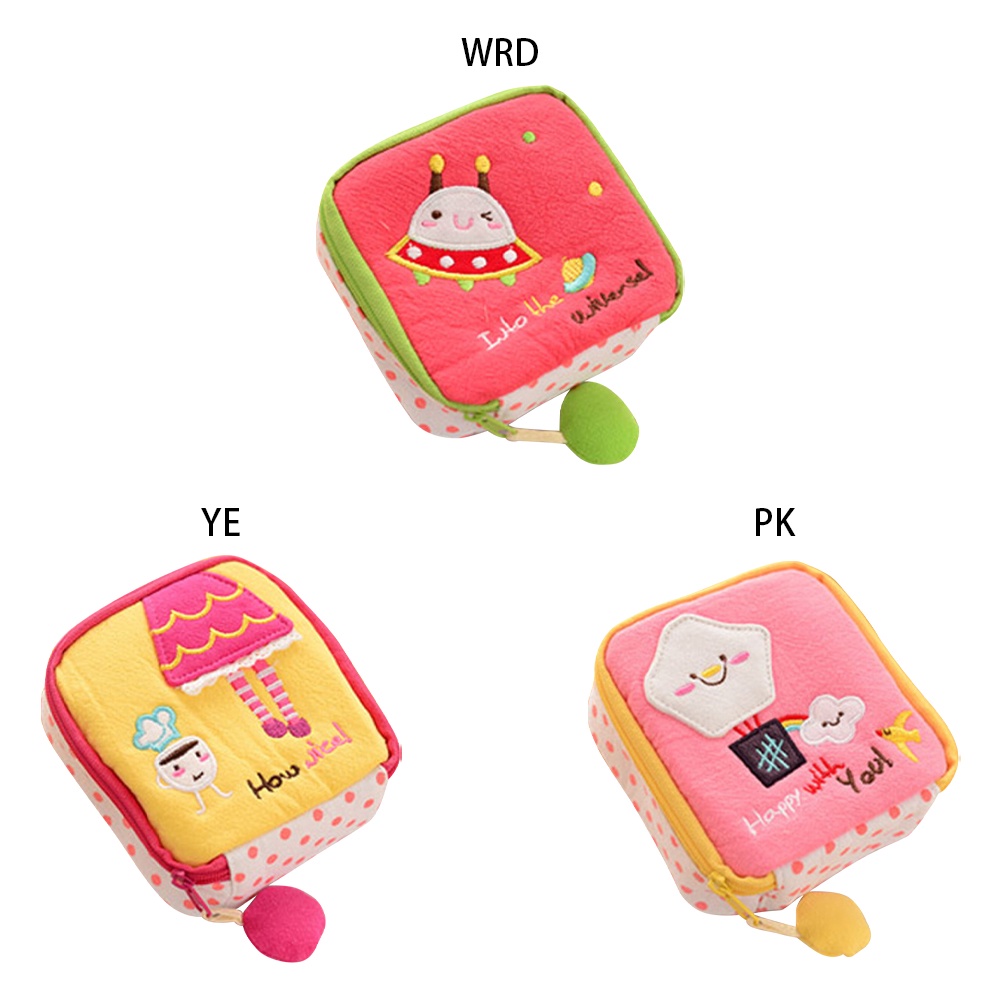 Túi Đựng Băng Vệ Sinh Bằng Vải Cotton Cỡ Lớn In Họa Tiết Hoạt Hình Đa Năng Jp5