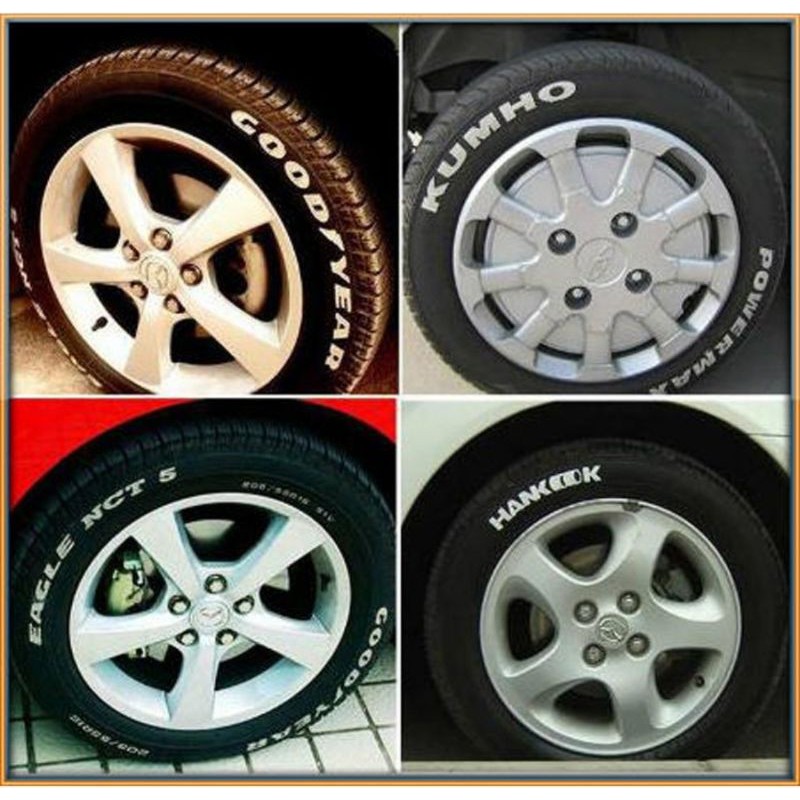 Set 12 Bút Lông Đánh Dấu Lốp Xe Hơi Bằng Cao Su Màu Trắng Chống Thấm Nước Thân Thiện Với Môi Trường