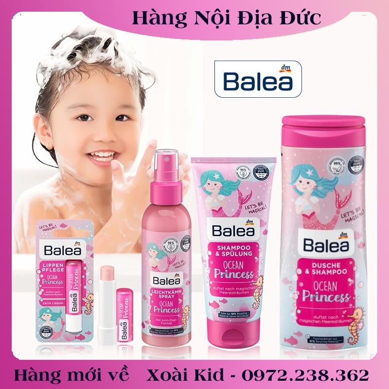 Bộ sữa tắm gội, xịt dưỡng tóc, dầu gội xả, son dưỡng môi cho bé Balea Đức -Date mới đủ bill