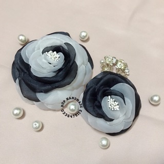Hoa phối màu cài áo handmade