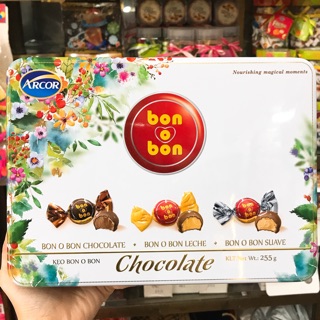 KẸO SOCOLA/ CHOCOLATE BON O BON ARCOR HỘP THIẾC 255G