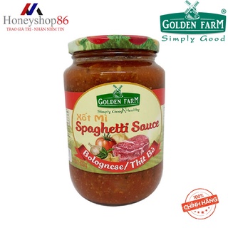 Sốt mì spaghetti golden farm hũ 820g vị truyền thống honeyshop86