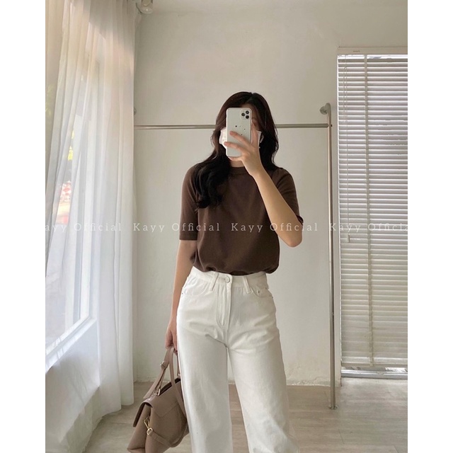 Áo len mịn cộc tay cổ tròn | BigBuy360 - bigbuy360.vn