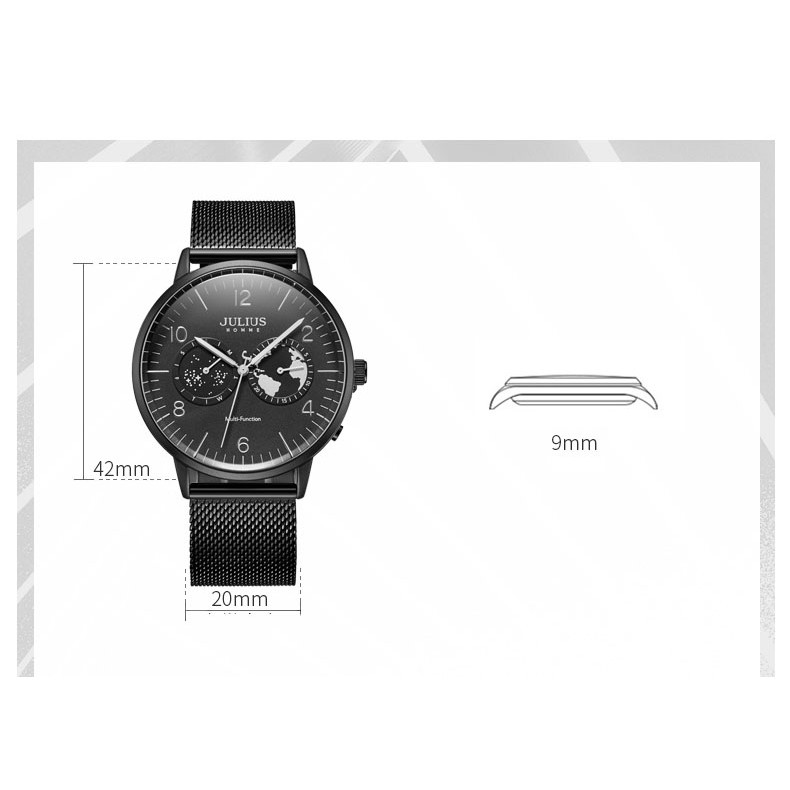 Đồng hồ nam Julius JAH-117 dây thép