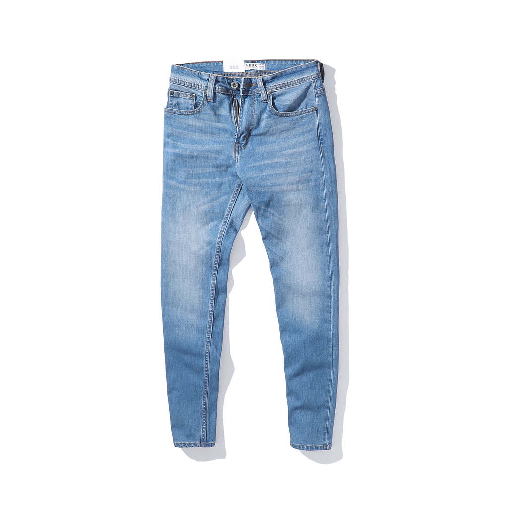 Quần jeans xanh trơn DEFOXX form slim fit - JEAN WASH DEFOXX BLUE 220442 | LASTORE MENSWEAR