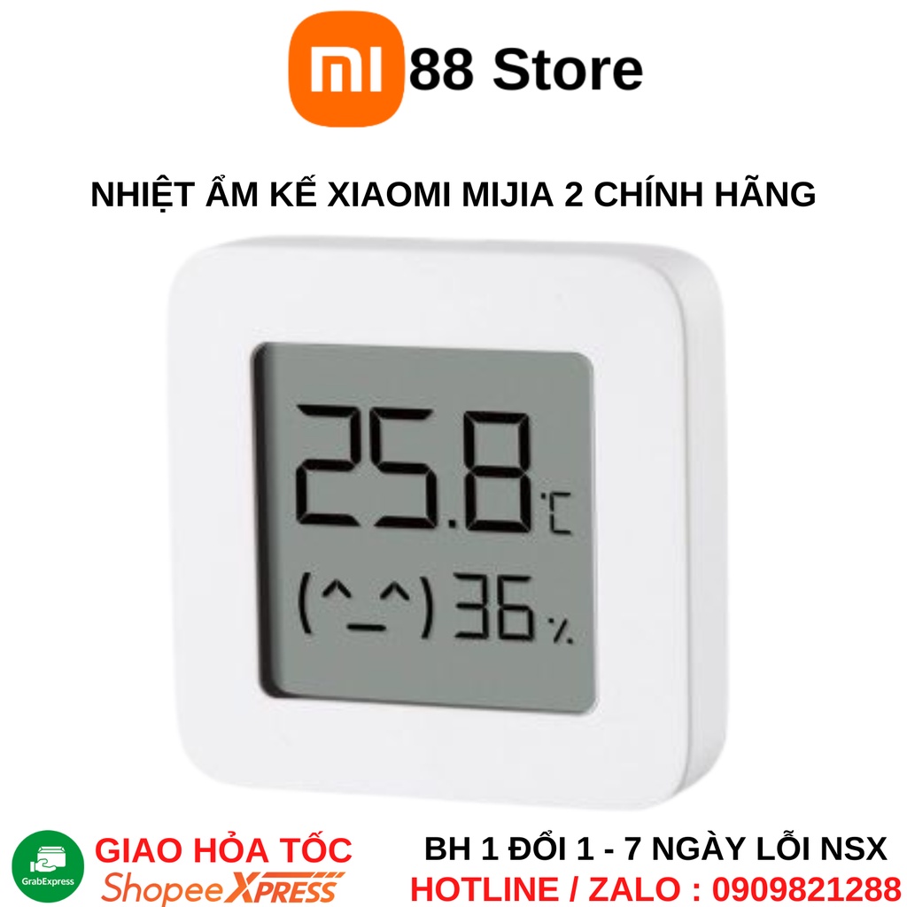 Nhiệt Ẩm Kế Bluetooth Xiaomi Mijia Gen 2 Bluetooth - Tích hợp App Mi Home - Fullbox - Chính Hãng