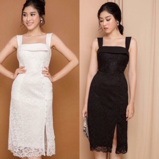 Váy body 2 dây bản xẻ tà