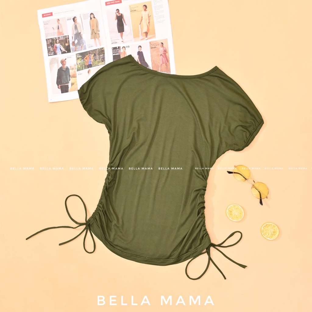 Áo thun bầu mùa hè thiết kế Bella | Áo bầu cotton 3 màu BE ĐEN XANH | Áo bầu nữ co dãn siêu mát| Áo bầu bigsize 45-80kg