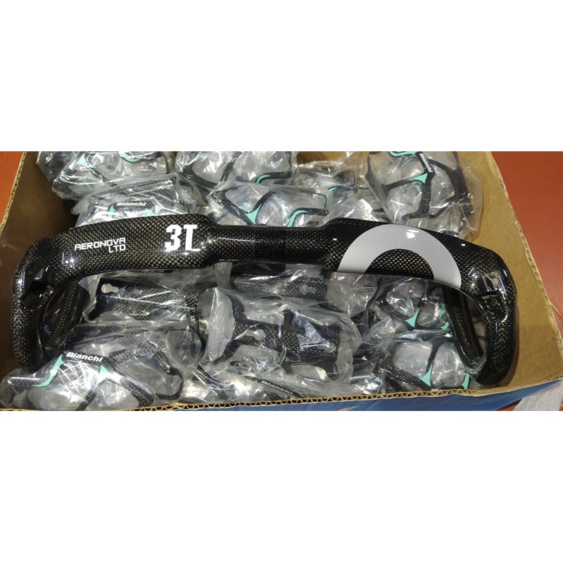Ghi đông carbon 3T dẹt - Đen xám