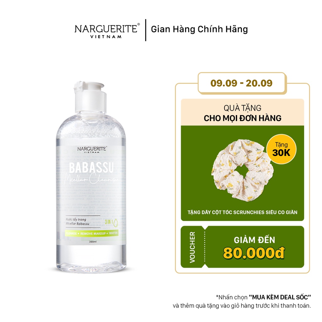 Nước tẩy trang Babassu làm sạch sâu Narguerite 300ml
