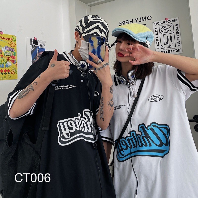 CT006 - ÁO THUN CỔ TRỤ IN CHỮ WHONLEY