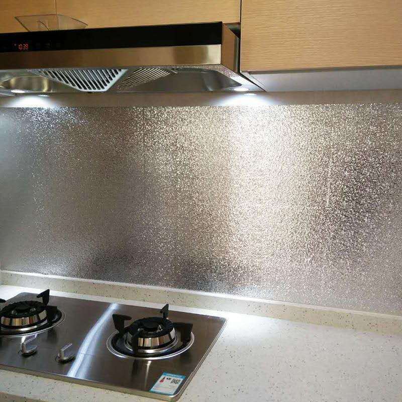 Đồ dùng nhà bếp & Phòng ăn◊❀Giấy dán tường nhà bếp chống thấm dầu tự thấm, ẩm và nấm mốc tủ chịu nhiệt cao nhôm l