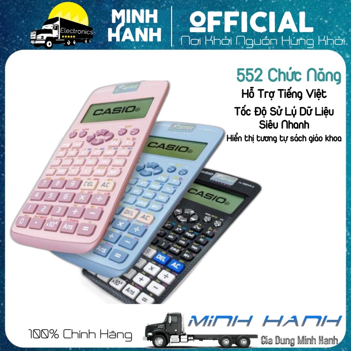 Máy Tính Casio FX 580VNX Chính Hãng Nhập Khẩu Thái Lan 521 Năng Có Thể Chuyển Đổi Tiếng Việt - TEZY