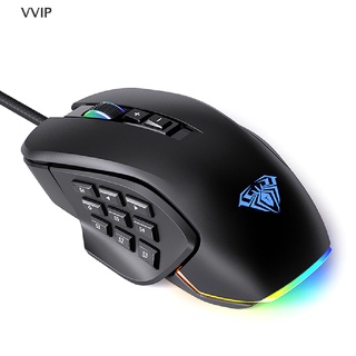 Vvvn Ultra-Lightweight wired Gaming Mouse Air Optical Sensor 14 Programmable Buttons QDD