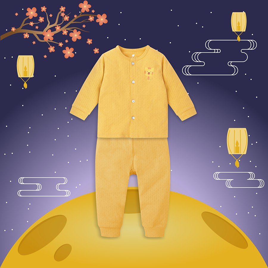 Bộ cài giữa tay dài bo bé trai, bé gái Lullaby