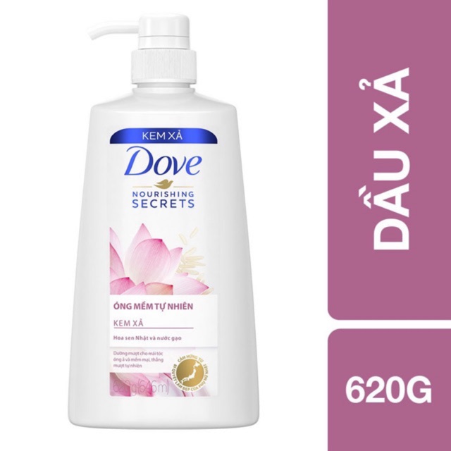 Dầu xả Dove Hương Hoa Sen Ống Mềm Tự Nhiên Chai 620g